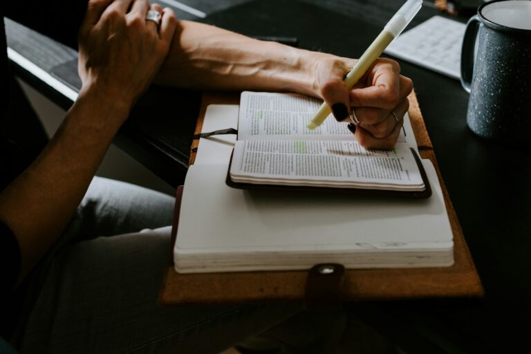 Person writing journal