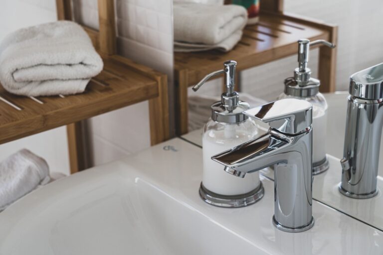 Bathroom sink shelf