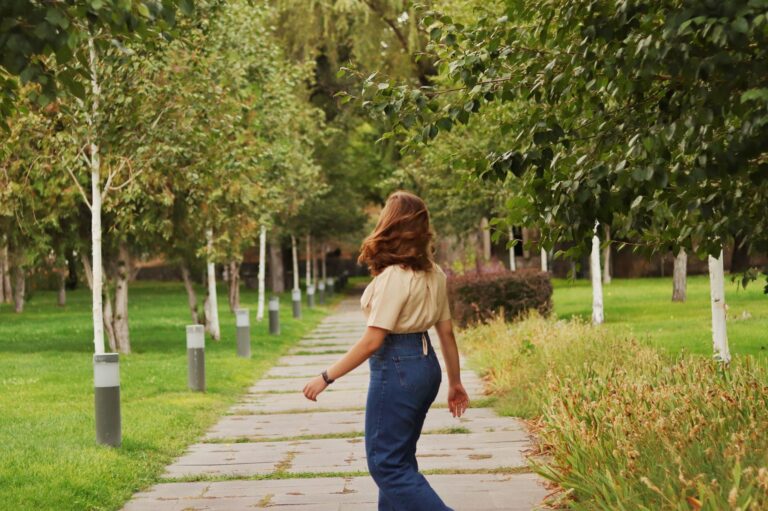 Woman walking park