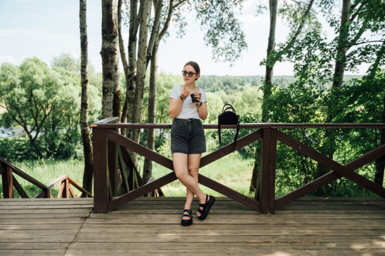 Woman minimalist summer