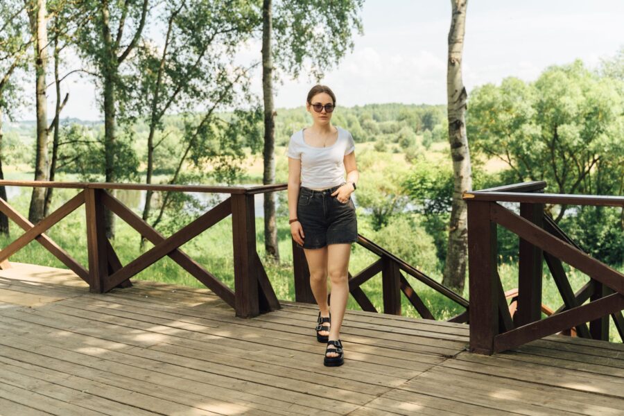Woman minimalist summer