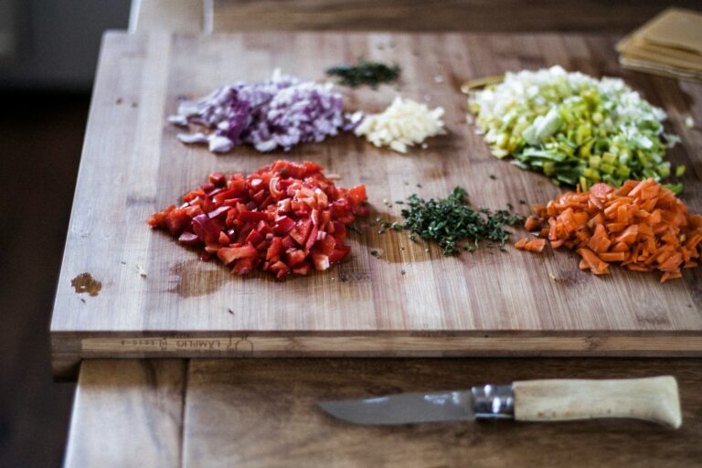 Chopped vegetables lentils