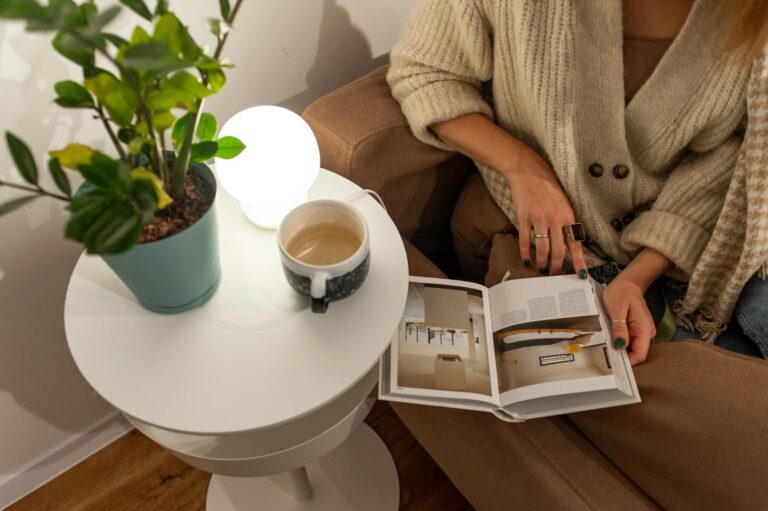 Person reading book