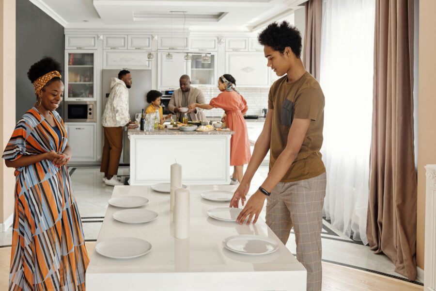 Family dinner table