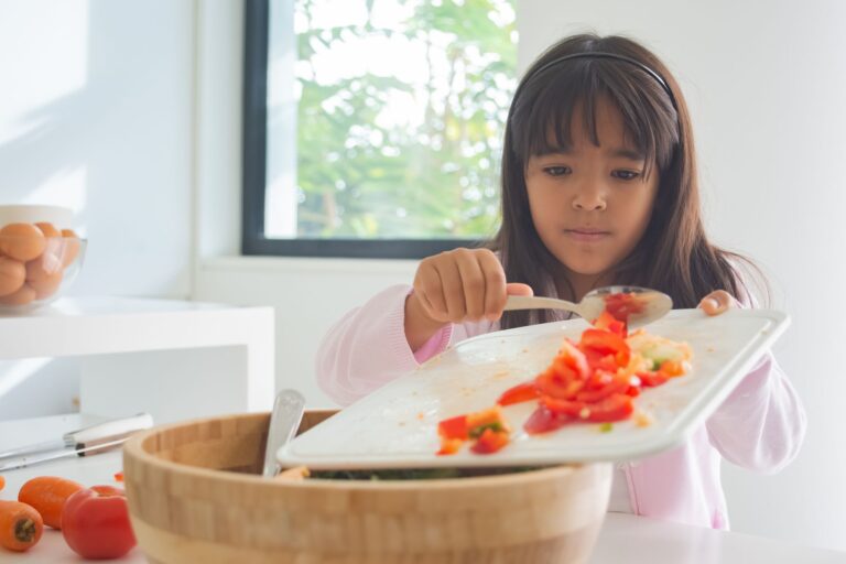 Family cooking healthy