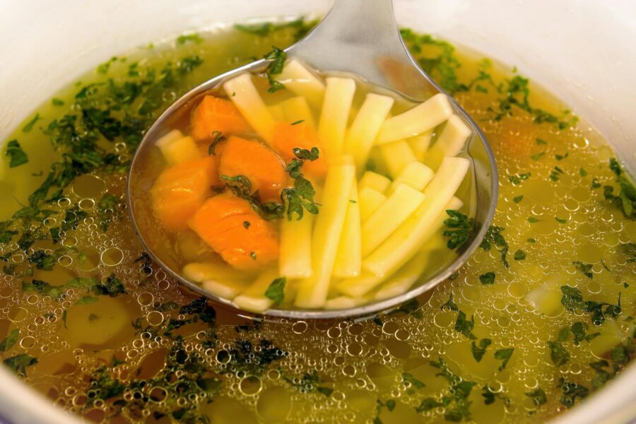 Homemade vegetable stock