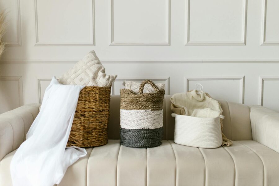 Living room storage ottoman sofa baskets