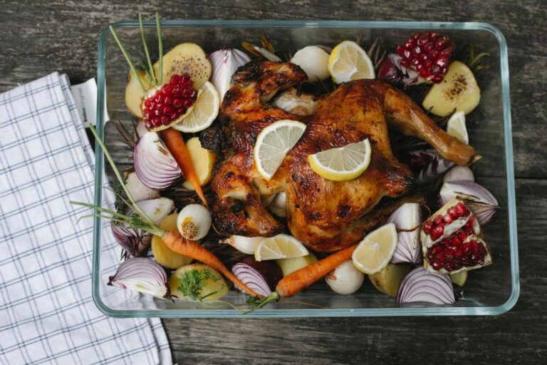Roasted chicken pieces