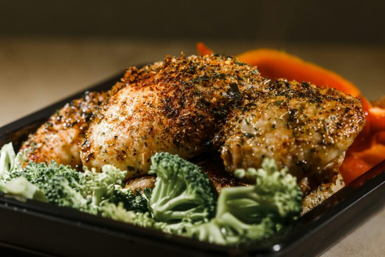 Sheet pan roasted vegetables chicken herbs