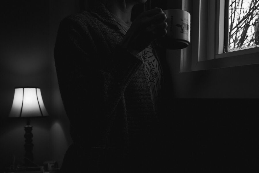 Morning routine person