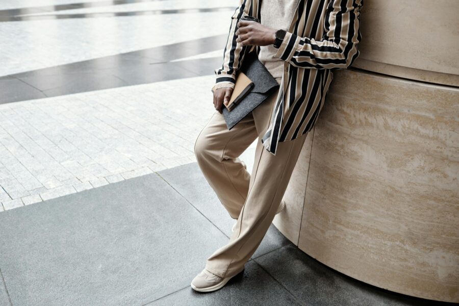 Smart casual outfit street style neutral clothes