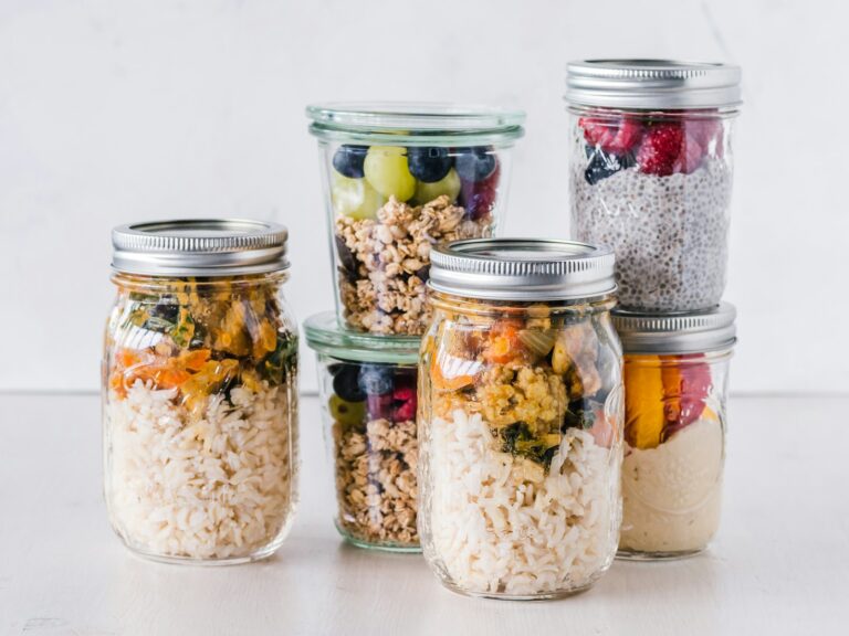Glass jars yogurt