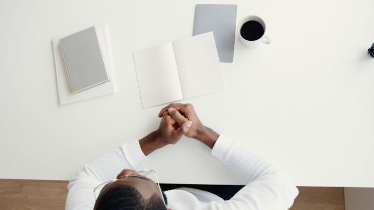 Person sitting desk