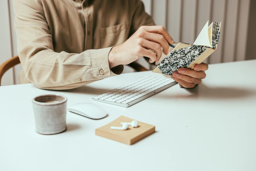 Person sitting desk