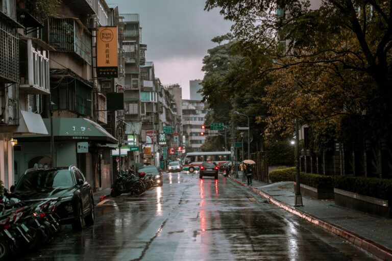 Rainy city street