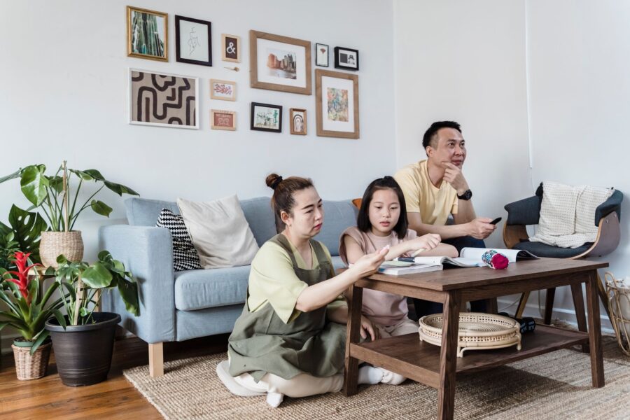 Family relaxing living