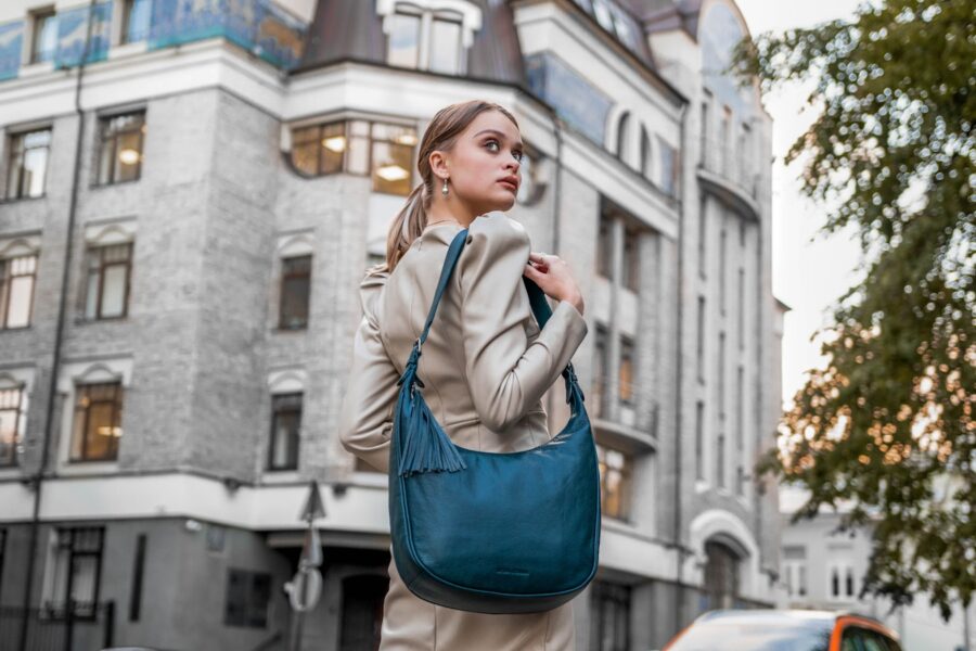 Woman walking city