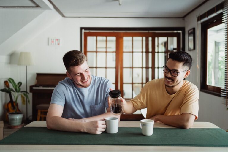 Two friends talking