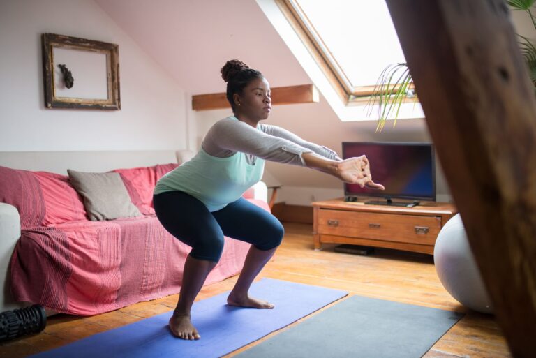 Woman home workout