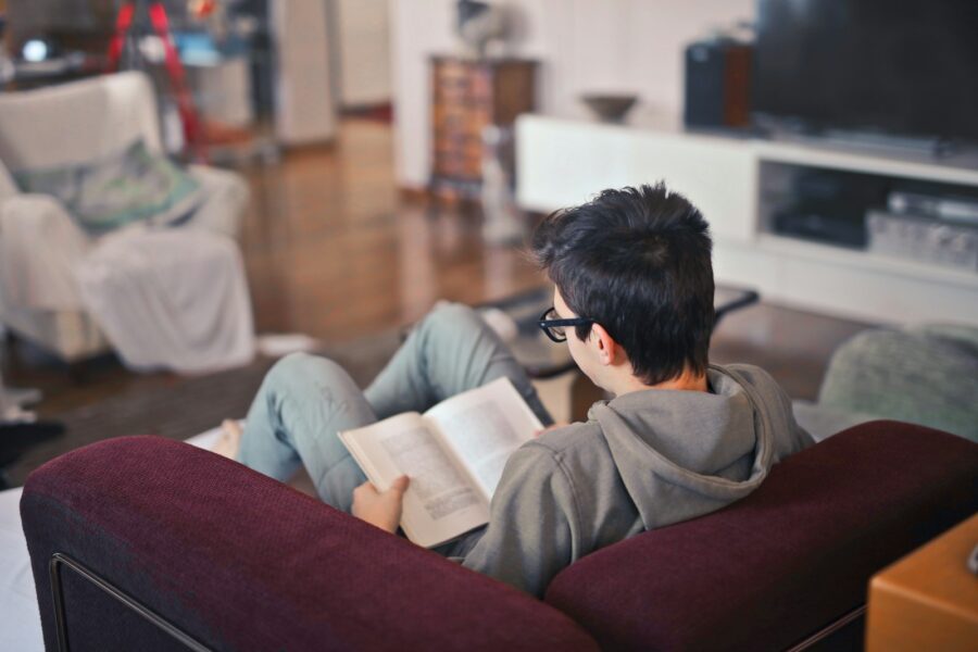Family reading together