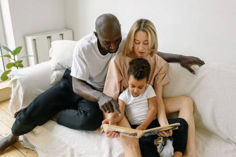 Family reading together