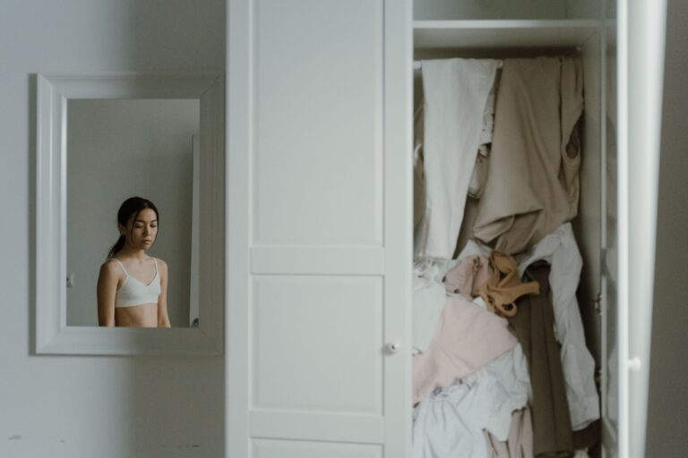 Woman standing closet