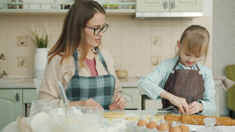 Family cooking together