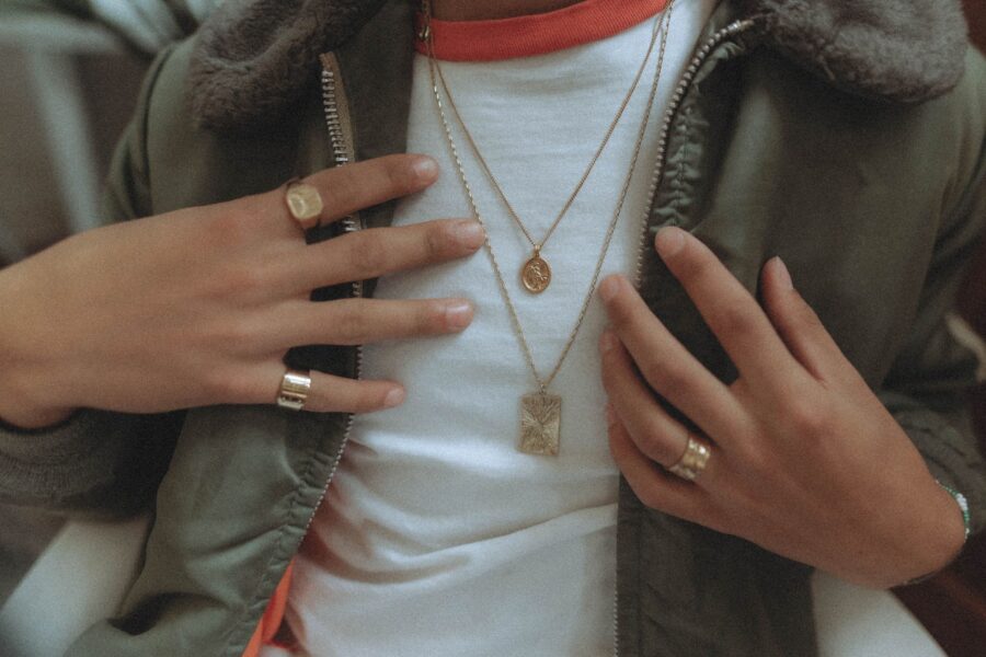Woman layered gold