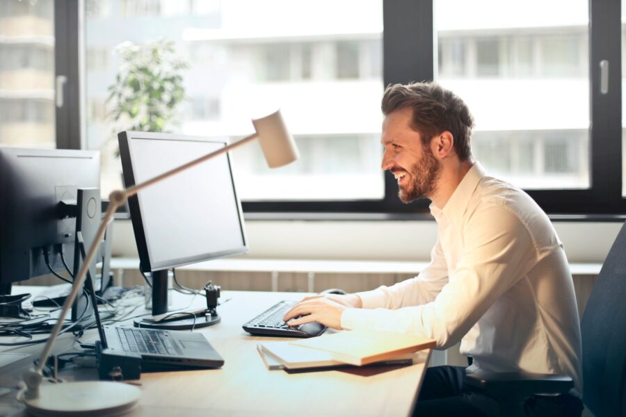 Person sitting desk