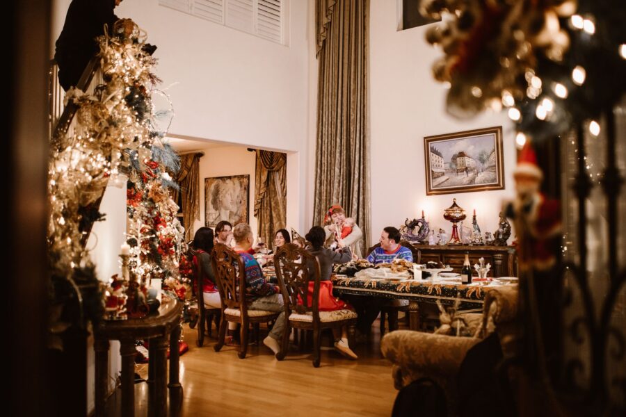 Family sitting dining