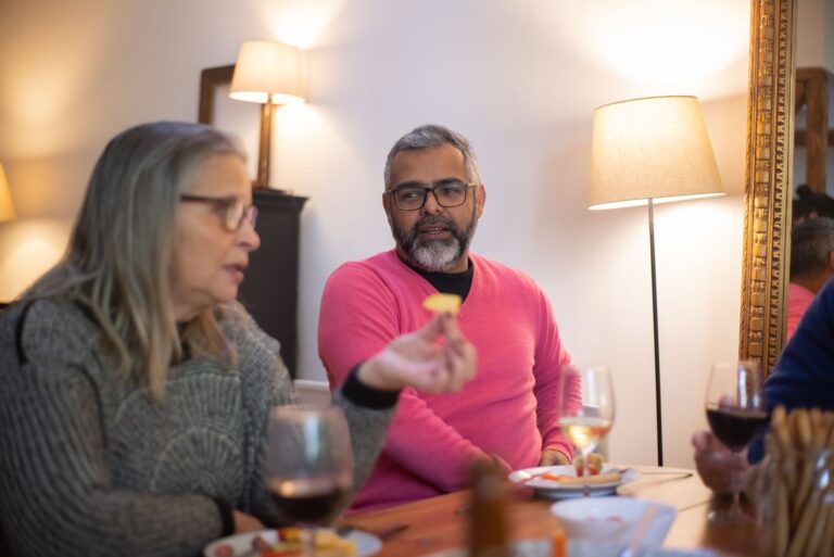 Family sitting dining