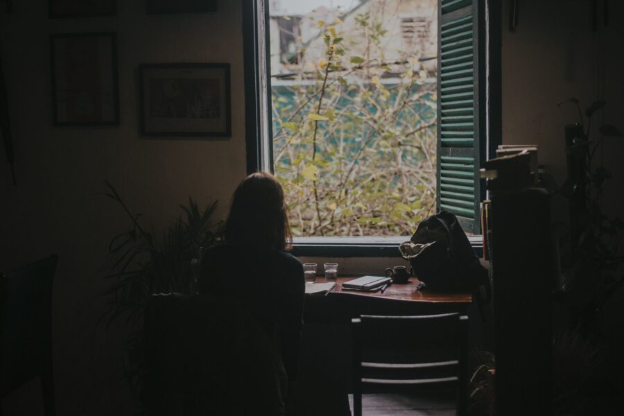 Person sitting table