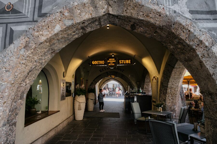 European courtyard archway