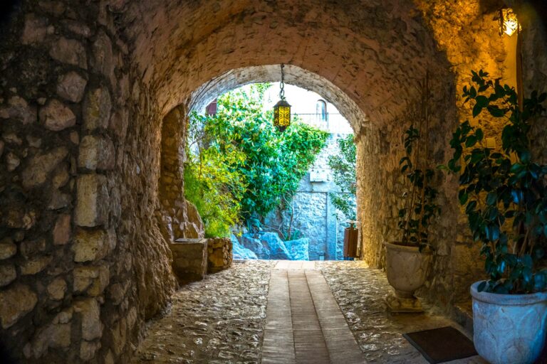 European courtyard archway
