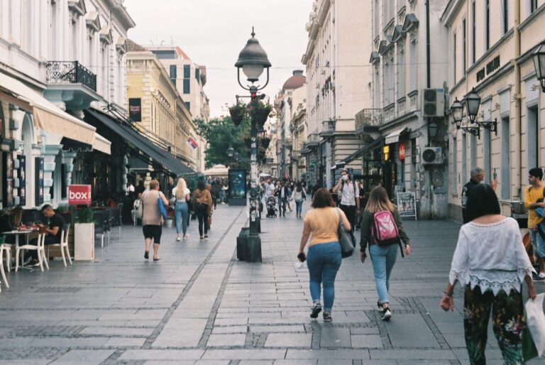 Family walking european