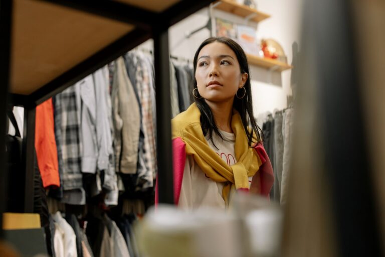 Woman browsing thrift