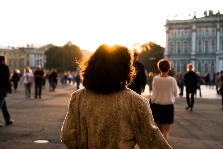Woman walking city