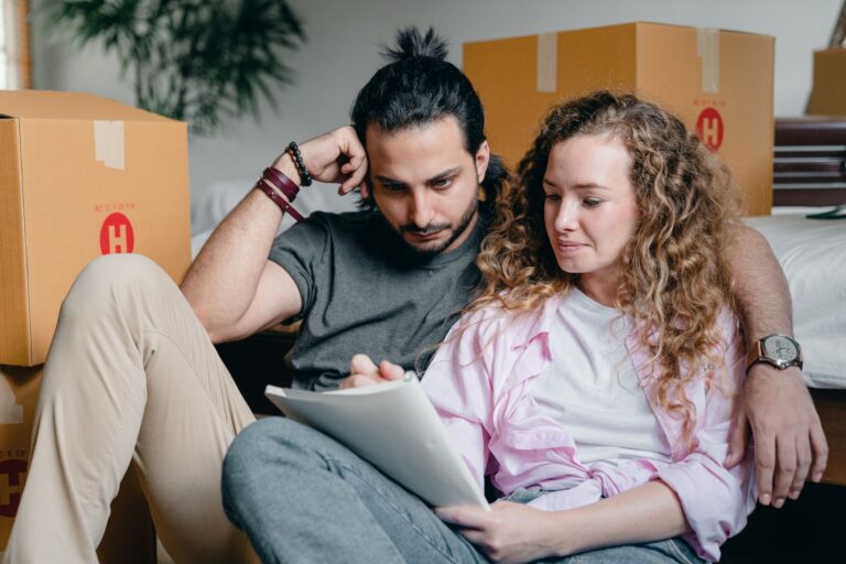 Couple writing household