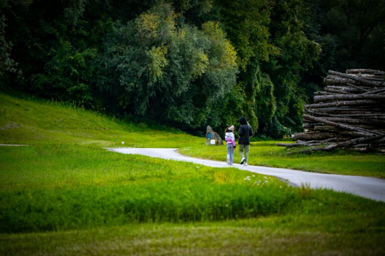 Adult daughter walking