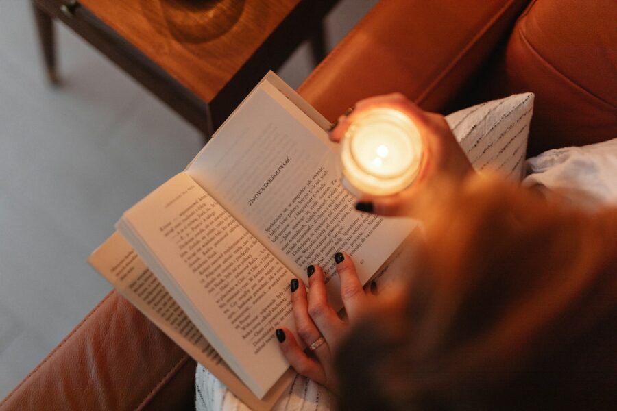 Cozy evening reading