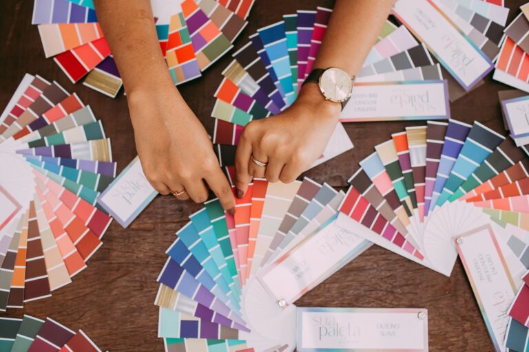 Makeup color swatches