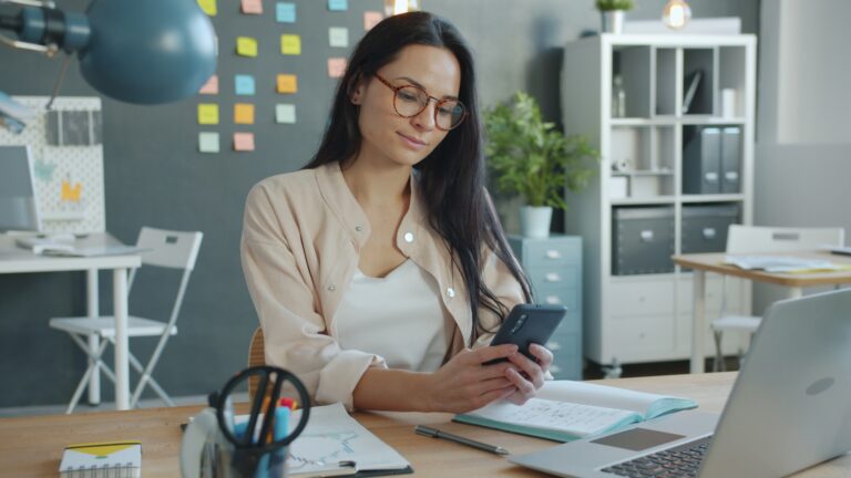 Woman sitting desk