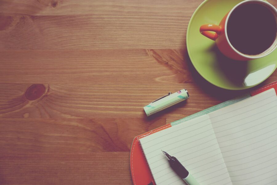 Journal pen coffee