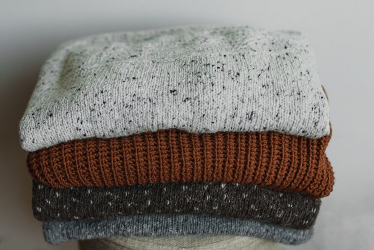 Folded knit sweaters