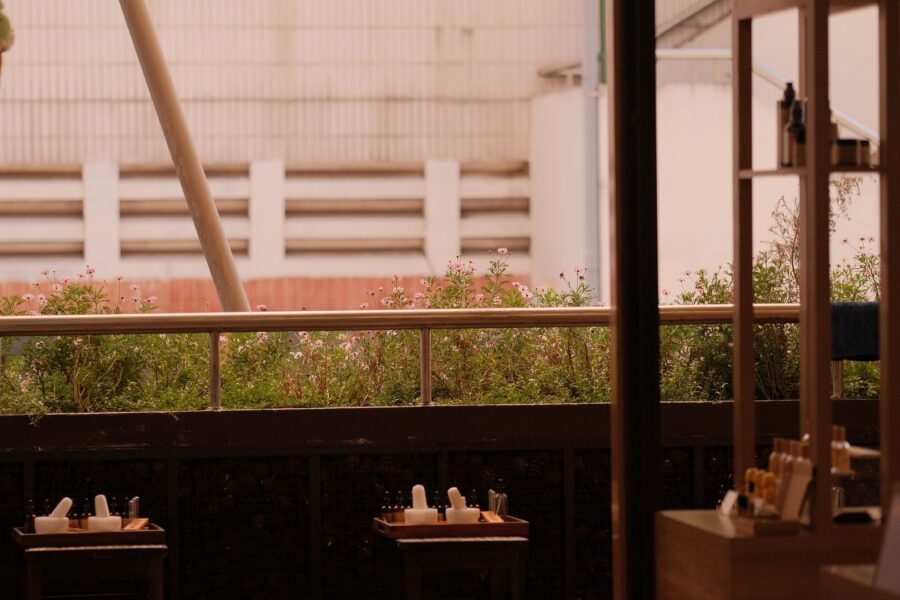 Cozy balcony seating