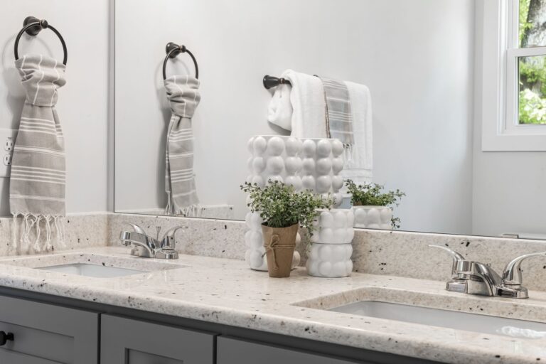 Organized bathroom counter