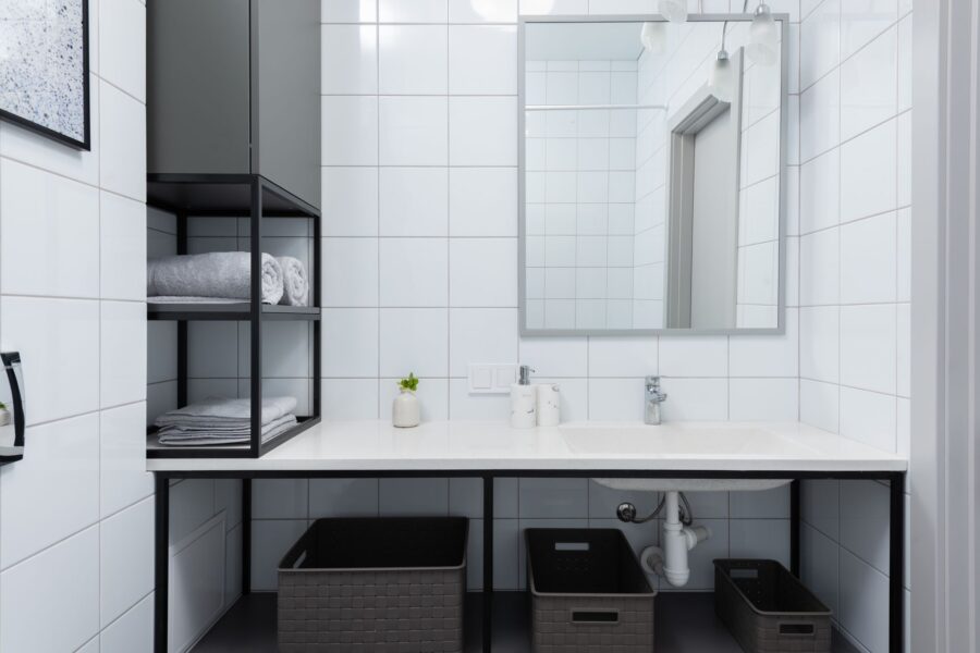 Organized bathroom counter