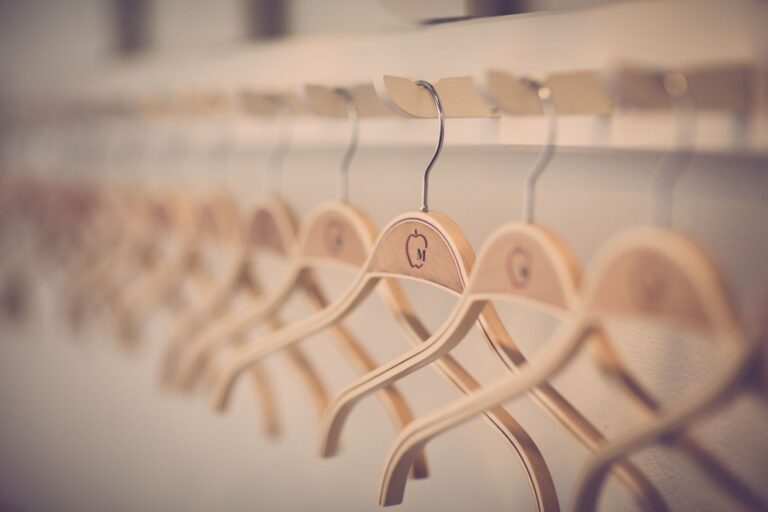 Organized wardrobe open