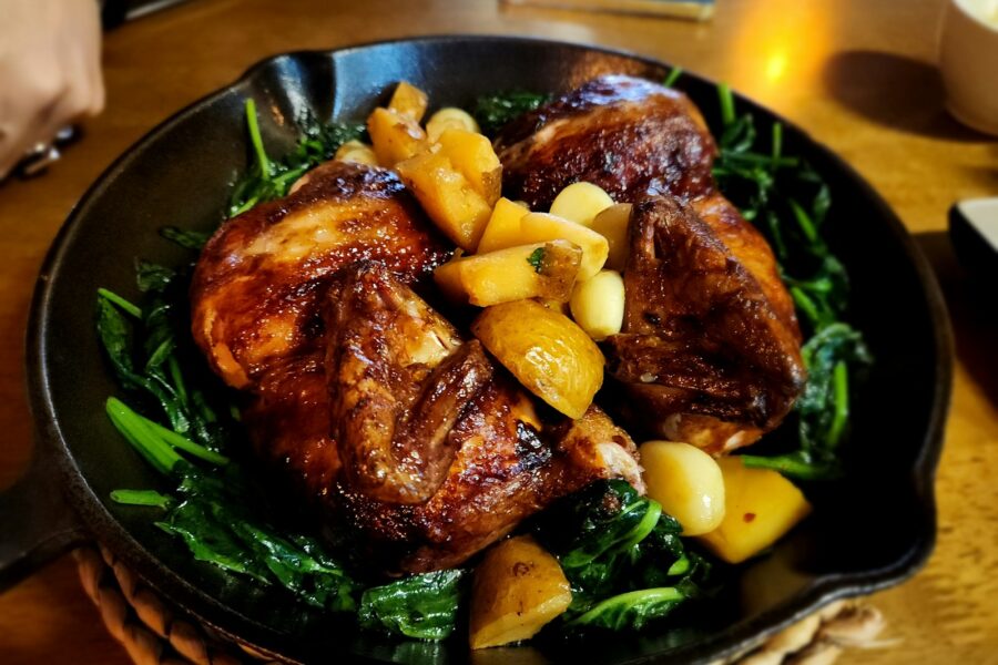 Roasted chicken thighs