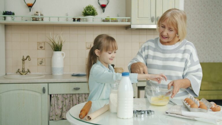 Family cooking together